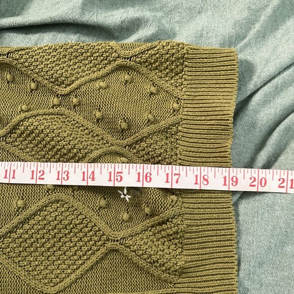 Stradivarius Cropped Cardigan Womens XS Green Floral Cable Knit 3D Green Knit - Picture 6 of 6